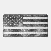 Amerikaanse vlag zwart wit zilver schittert Amerik Bureaumat (Voorkant)