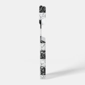 Amerikaanse vlag zwart wit zilver sparkles Monogra iPhone Hoesje (Linkerkant)