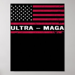 Amerikaanse vlag - zwarte Amerikaanse vlag Ultra Poster