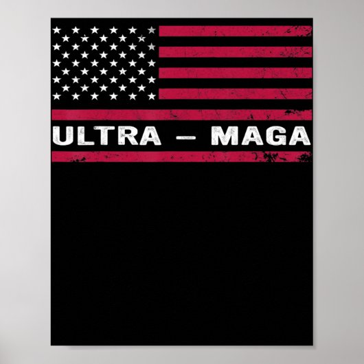 Amerikaanse vlag - zwarte Amerikaanse vlag Ultra Poster (Voorkant)