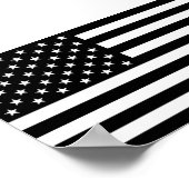 Amerikaanse vlag - Zwarte en witte versie Poster (Hoek)
