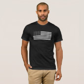 Amerikaanse vlag - Zwarte en witte versie T-shirt (Voorkant volledig)