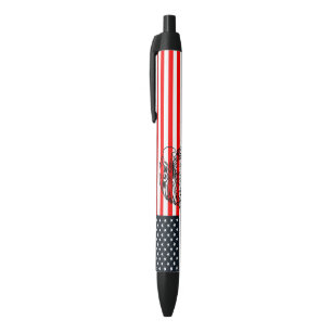 Amerikaanse vlag zwarte inkt pen