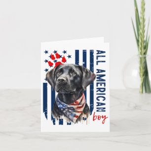 Amerikaanse vlag Zwarte Labrador All American Boy Kaart