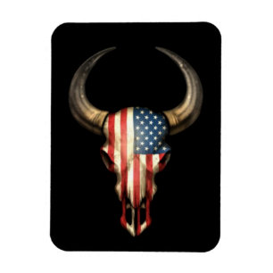 Amerikaanse vlag: Zwarte schedel Magneet