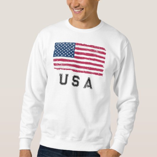  Amerikaanse vlag (zwarte tekst) Trui (Voorkant)