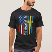 Amerikaanse vlag & Zweden vlag beste grote broer o T-shirt (Voorkant)