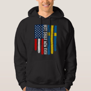 Amerikaanse vlag & Zweden vlag beste single mam oo Hoodie
