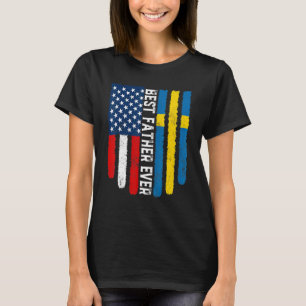 Amerikaanse vlag & Zweden vlag beste vader ooit fa T-shirt