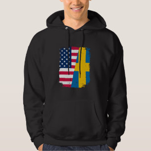 Amerikaanse Vlag ZWEDEN Vriendschap Land Vintage Hoodie