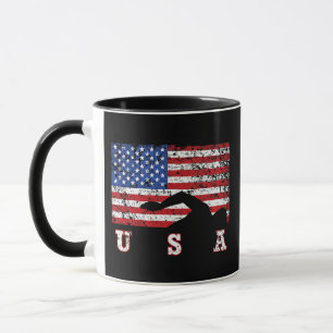 Amerikaanse vlag Zwemmen USA Cadeau Zwemteam Premi Mok