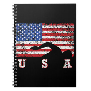 Amerikaanse vlag Zwemmen USA Cadeau Zwemteam Premi Notitieboek