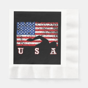 Amerikaanse vlag Zwemmen USA Cadeau Zwemteam Premi Servet
