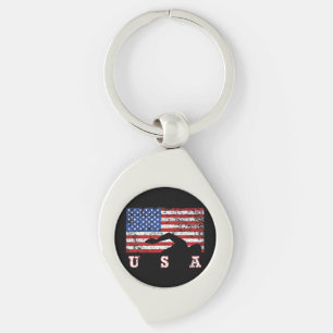 Amerikaanse vlag Zwemmen USA Cadeau Zwemteam Premi Sleutelhanger