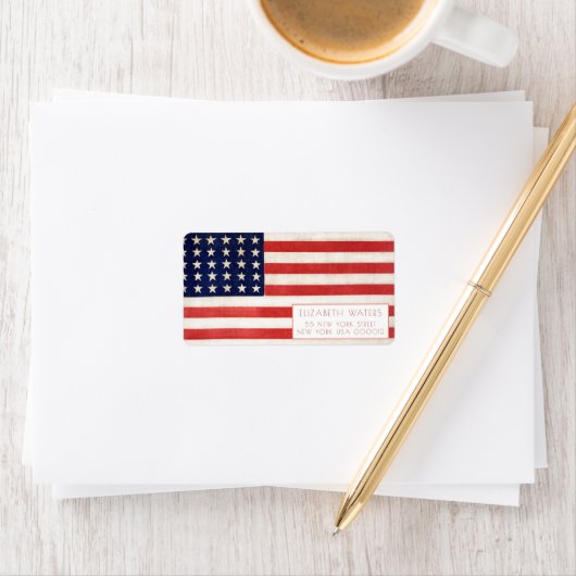 AMERIKAANSE VLAGADRESETIKETTEN ETIKET (Insitu)