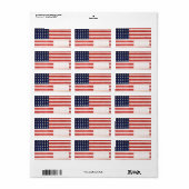 AMERIKAANSE VLAGADRESETIKETTEN ETIKET (Full Sheet)