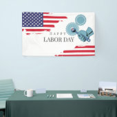 Amerikaanse vlagarbeiddag spandoek (Beurs)