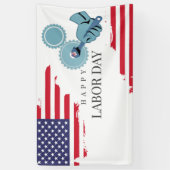 Amerikaanse vlagarbeiddag spandoek (Verticaal)