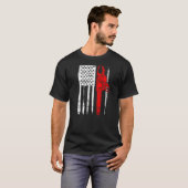 Amerikaanse vlagarchist Chainzaag Lumberjack Log V T-shirt (Voorkant volledig)