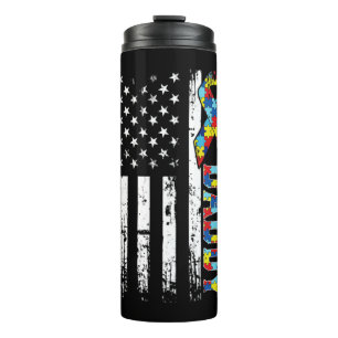 -Amerikaanse vlagautisme-dadd voor gerepareerde re Thermosbeker