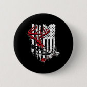 Amerikaanse vlagboogboeg jagen op dieper schedel ronde button 5,7 cm (Voorkant)