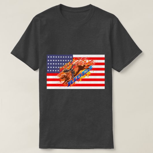 Amerikaanse vlagbull Rider T-shirt (Design voorkant)