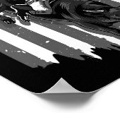 Amerikaanse vlagbull Riding Cowboy 4 juli Patri Poster (Hoek)