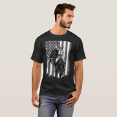 Amerikaanse vlagbull Riding Cowboy 4 juli Patri T-shirt (Voorkant volledig)