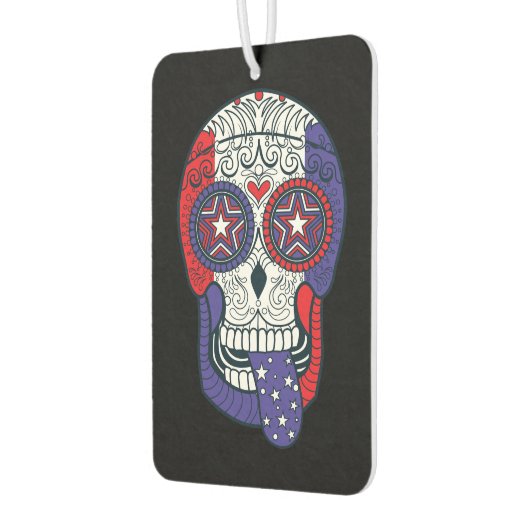 Amerikaanse vlagdatum van de dode suikerschedel luchtverfrisser (Links)