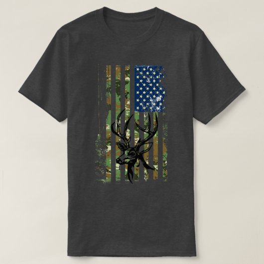 Amerikaanse vlagdeer jager t-shirt (Design voorkant)