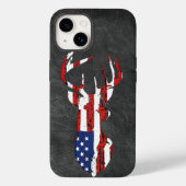 Amerikaanse vlagdeer op leder Case-Mate iPhone case (Achterkant)