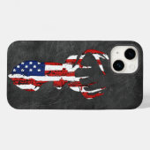 Amerikaanse vlagdeer op leder Case-Mate iPhone case (Achterkant (horizontaal))