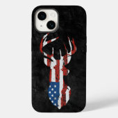 Amerikaanse vlagdeer op leder Case-Mate iPhone case (Achterkant)