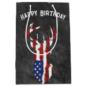 Amerikaanse vlagdeer op leder medium cadeauzakje (Voorkant)