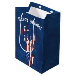 Amerikaanse vlagdeer op leder medium cadeauzakje