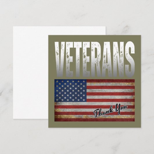 AMERIKAANSE VLAGDIEREN DANKEN U OP 4 JULI BEDANKKAART (Voorkant / Achterkant)