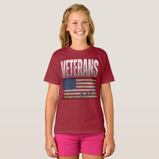 AMERIKAANSE VLAGDIEREN DANKEN U OP 4 JULI T-Shi T-shirt (Voorkant volledig)