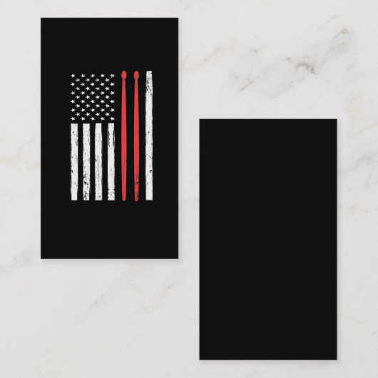 Amerikaanse vlagdrum tikt op Amerikaanse Drummer-m Visitekaartje (Voorkant / Achterkant)