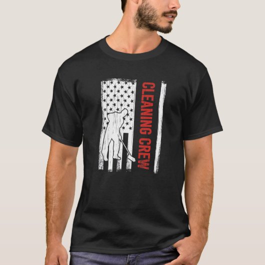 Amerikaanse Vlagenschoonmaakbemanning 4 juli Custo T-shirt (Voorkant)