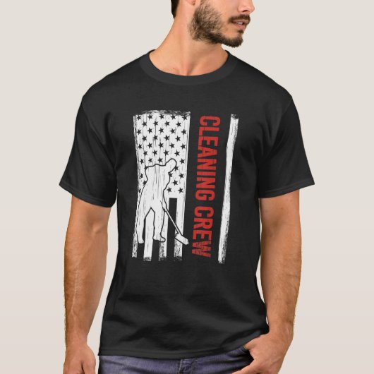 Amerikaanse Vlagenschoonmaakbemanning 4 juli Custo T-shirt (Voorkant)