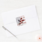 Amerikaanse vlaggeduif vierkante sticker (Envelop)