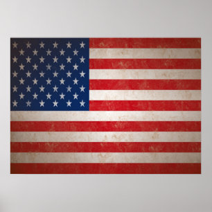 Amerikaanse vlaggekunst afdrukken Poster