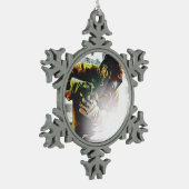 Amerikaanse vlaggelaar tin sneeuwvlok ornament (Links)