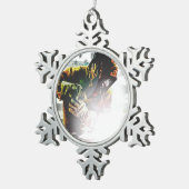 Amerikaanse vlaggelaar tin sneeuwvlok ornament (Rechts)