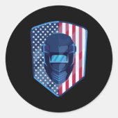 Amerikaanse vlaggelier ronde sticker (Voorkant)