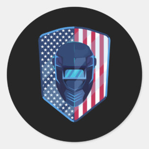 Amerikaanse vlaggelier ronde sticker