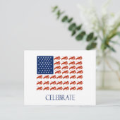 Amerikaanse vlaggelobster vieren briefkaart (Staand voorkant)