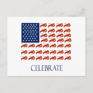 Amerikaanse vlaggelobster vieren briefkaart