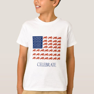 Amerikaanse vlaggelobster vieren t-shirt
