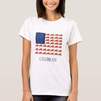 Amerikaanse vlaggelobster vieren t-shirt